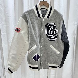 Opening Ceremony Contrast Leather Sleeves Wool Patches Varsity Bomber Jacket